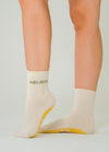 MeliCrew Cream Sage Pilates grip socks by Melisoles