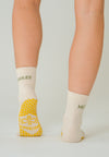 MeliCrew Cream Sage Pilates grip socks by Melisoles