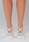 Dotty Cream Cacao ballet Pilates grip socks by Melisoles