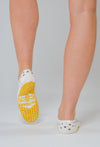Dotty Cream Cacao ballet Pilates grip socks by Melisoles
