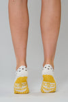 Dotty Cream Cacao ballet Pilates grip socks by Melisoles