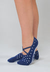 Dotty Midnight Navy Moon ballet Pilates grip socks by Melisoles