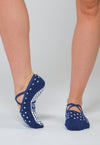 Dotty Midnight Navy Moon ballet Pilates grip socks by Melisoles