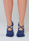 Dotty Midnight Navy Moon ballet Pilates grip socks by Melisoles