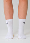 MeliCrew White Pilates grip socks by Melisoles