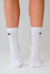 MeliCrew White Pilates grip socks by Melisoles