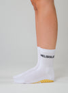 MeliCrew White Pilates grip socks by Melisoles