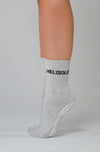 MeliCrew Grey Marl Pilates grip socks by Melisoles