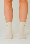 MeliCrew Cream Sage Pilates grip socks by Melisoles