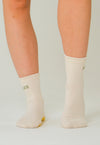 MeliCrew Cream Sage Pilates grip socks by Melisoles