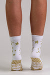 Celestial Gold Pilates grip socks by Melisoles