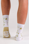Celestial Gold Pilates grip socks by Melisoles