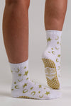 Celestial Gold Pilates grip socks by Melisoles