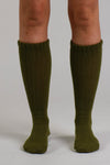 Fonda Slouch Olive Green Pilates grip socks by Melisoles