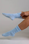 Fonda Slouch Blue Azure Pilates grip socks by Melisoles