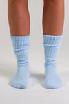 Fonda Slouch Blue Azure Pilates grip socks by Melisoles
