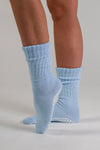 Fonda Slouch Blue Azure Pilates grip socks by Melisoles
