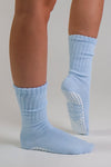 Fonda Slouch Blue Azure Pilates grip socks by Melisoles
