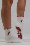 Chilli Picante Pilates grip socks by Melisoles